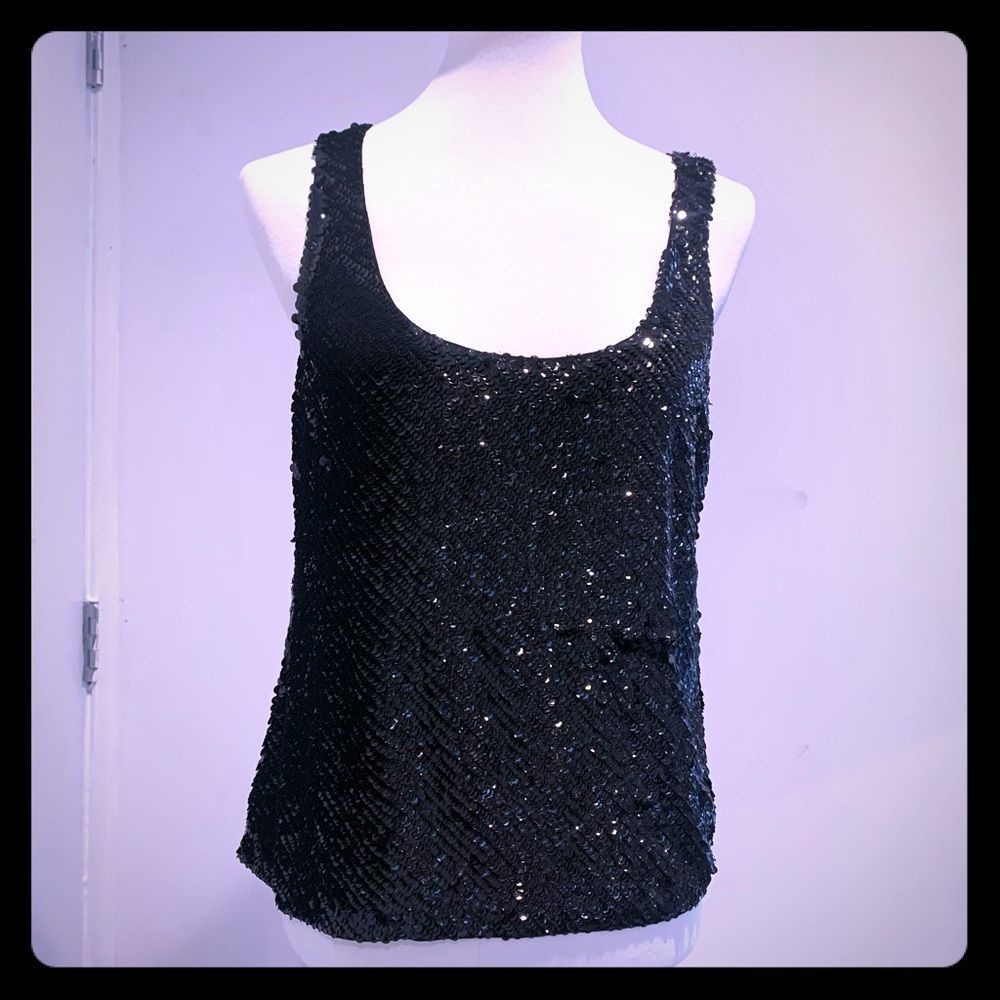 DKNY Black Sequin Top